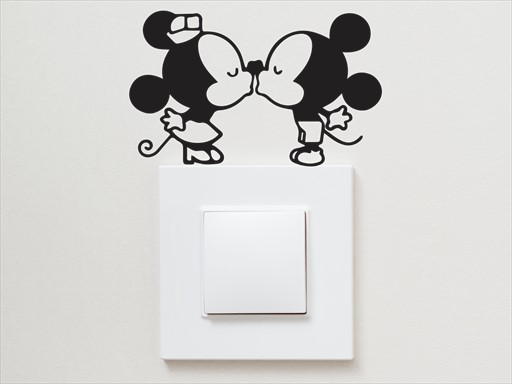Mickey a Minnie samolepky na zeď, Mickey a Minnie nálepky na stěnu, Mickey a Minnie dekorace na zdi, Mickey a Minnie tapety na zdi