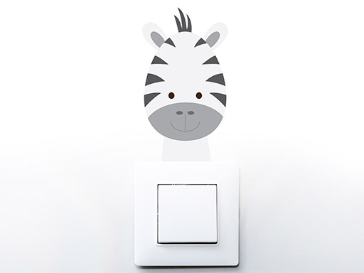 Barevná zebra na vypínač samolepky na zeď, Barevná zebra na vypínač nálepky na zeď, Barevná zebra na vypínač dekorace na zeď, Barevná zebra na vypínač samolepící nálepky na zeď