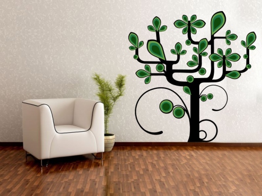 Moderní strom samolepka na zeď, Moderní strom nálepky na zeď, Moderní strom dekorace na stěnu, Moderní strom samolepící dekor na stěny, Moderní strom samolepící tapety na zeď
