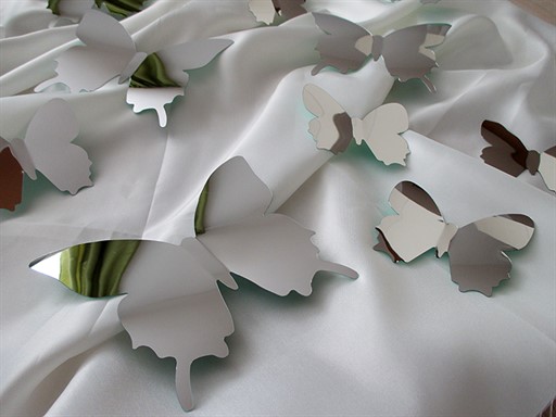 3D dekorace motýli zrcadloví, 3D samolepky na zeď motýli zrcadloví, 3D nálepky na zeď motýlci zrcadloví, 3D dekorace na stěnu motýlci zrcadloví