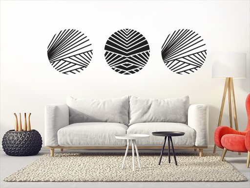Abstraktní kruhy samolepky na zeď, Abstraktní kruhy nálepky na stěnu, Abstraktní kruhy dekorace na zdi, Abstraktní kruhy tapety na zdi