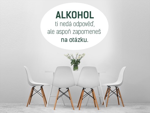 Alkohol ti nedá odpověď samolepka na zeď, Alkohol ti nedá odpověď nálepky na zeď, Alkohol ti nedá odpověď dekorace na stěnu, Alkohol ti nedá odpověď samolepící dekor na stěny, Alkohol ti nedá odpověď samolepící tapety na zeď