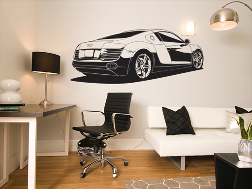 Audi R8 samolepka na zeď, Audi R8 nálepky na zeď, Audi R8 dekorace na stěnu, Audi R8 samolepící dekor na stěny, Audi R8 samolepící tapety na zeď