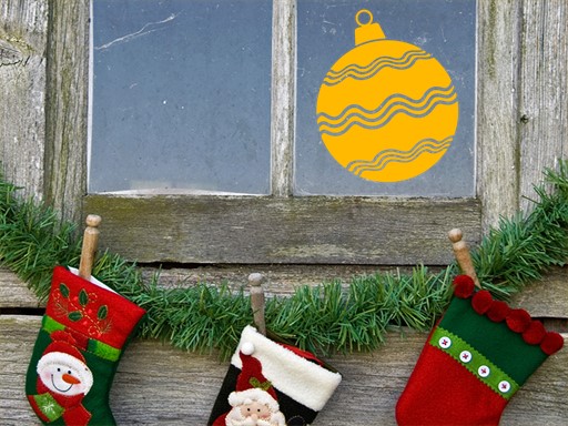 baňka 02 vánoční samolepka na okno, baňka 02 vánoční nálepky na zeď, baňka 02 vánoční dekorace na stěnu, baňka 02 vánoční samolepící dekor na stěny, baňka 02 vánoční samolepící tapety na okno