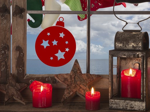 baňka 03 vánoční samolepka na okno, baňka 03 vánoční nálepky na zeď, baňka 03 vánoční dekorace na stěnu, baňka 03 vánoční samolepící dekor na stěny, baňka 03 vánoční samolepící tapety na okno