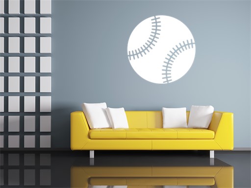 Baseballový míček samolepky na zeď, Baseballový míček nálepky na zeď, Baseballový míček dekorace na zeď, Baseballový míček samolepící nálepky na zeď