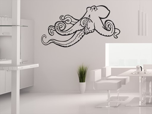 chobotnice samolepka na zeď, octopus nálepky na zeď, chobotnice dekorace na stěnu, mořská chobotnice samolepící dekor na stěny, chobotnice chapadla samolepící tapety na zeď