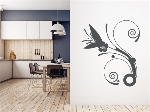 Cool květina samolepka na zeď, Cool květina nálepky na zeď, Cool květina dekorace na stěnu, Cool květina samolepící dekor na stěny, Cool květina samolepící tapety na zeď