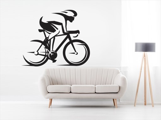Cyklista 02 samolepky na zeď, Cyklista 02 dekorace na zeď, Cyklista 02 samolepící dekorace na zdi, Cyklista 02 nálepky na stěnu