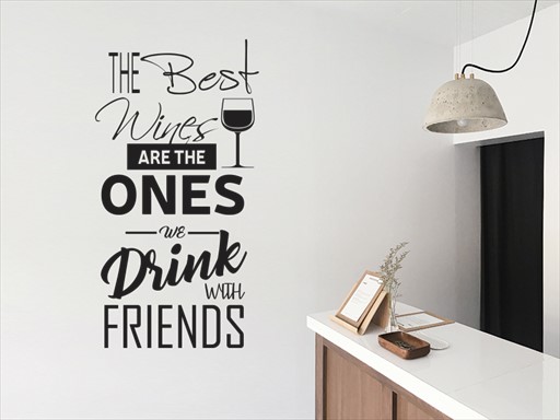 Drink with friends samolepky na zeď, Drink with friends nálepky na stěnu, Drink with friends dekorace na zdi, Nápis Drink with friends tapety na zdi