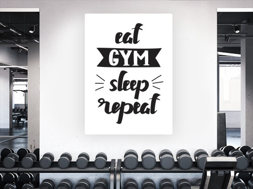 Eat gym sleep repeat nápis samolepky na zeď, Eat gym sleep repeat nálepky na zeď, Eat gym sleep repeat nápis dekorace na zeď, Eat gym sleep repeat samolepící nálepky na zeď
