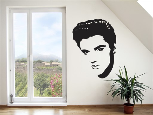 Elvis presley tvář samolepka na zeď, Elvis presley tvář nálepky na zeď, Elvis presley tvář dekorace na stěnu, Elvis presley tvář samolepící dekor na stěny, Elvis presley tvář samolepící tapety na zeď