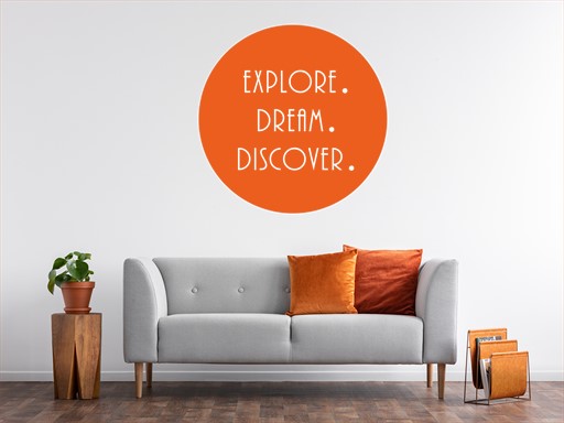 Explore Dream Discover samolepky na zeď, Explore Dream Discover nálepky na stěnu, Explore Dream Discover dekorace na zdi, Nápis Explore Dream Discover tapety na zdi