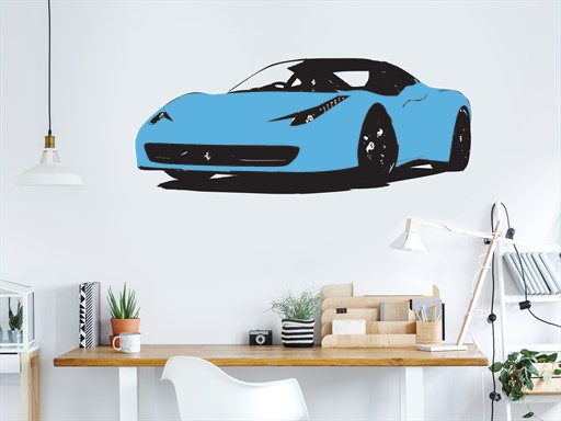 Ferrari 458 Italia samolepky na zeď, Ferrari 458 Italia dekorace na zeď, Ferrari 458 Italia samolepící dekorace na zdi, Ferrari 458 Italia nálepky na stěnu