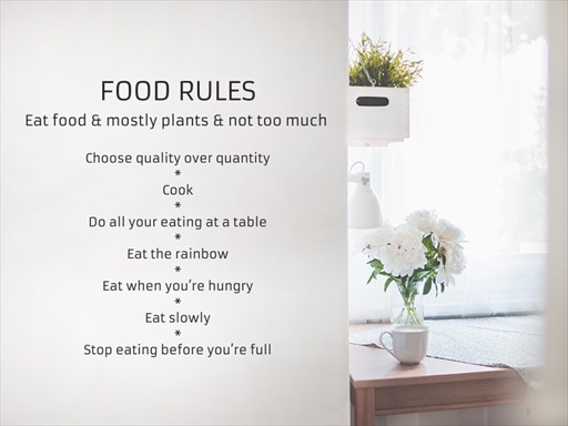 Food rules nápis samolepky na zeď, Food rules nálepky na zeď, Food rules nápis dekorace na zeď, Food rules samolepící nálepky na zeď