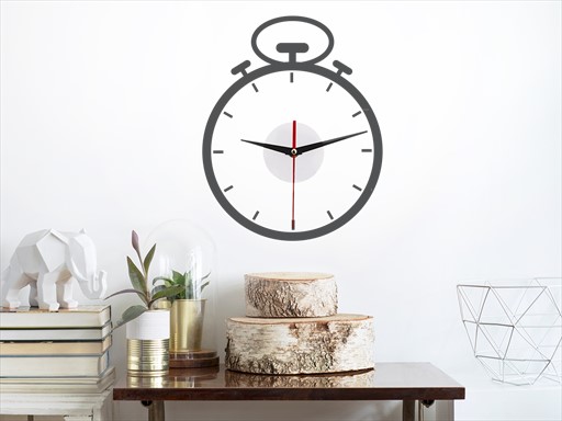 Hodiny stopky samolepky na zeď, Hodiny stopky nálepky na stěnu, Hodiny stopky dekorace na zdi, Hodiny stopky tapety na zdi