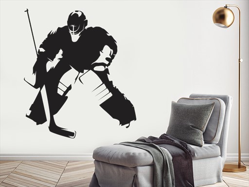 Hokejový brankář samolepka na zeď, Hokejový brankář nálepky na zeď, Hokejový brankář dekorace na stěnu, Hokejový brankář samolepící dekor na stěny, Hokejový brankář samolepící tapety na zeď