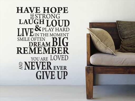 Hope strong nápis samolepky na zeď, Hope strong texty nálepky na zeď, Hope strong text dekorace na zeď, Hope strong nápisy samolepící nálepky na zeď
