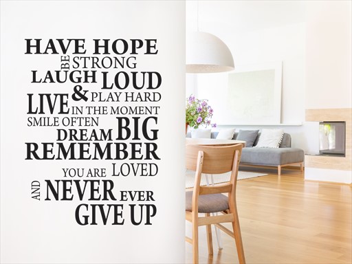 Hope strong nápis samolepky na zeď, Hope strong texty nálepky na zeď, Hope strong text dekorace na zeď, Hope strong nápisy samolepící nálepky na zeď
