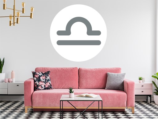 Horoskop symbol Váhy samolepka na zeď, Horoskop symbol Váhy nálepky na zeď, Horoskop symbol Váhy dekorace na stěnu, Horoskop symbol Váhy samolepící dekor na stěny, Horoskop symbol Váhy samolepící tapety na zeď