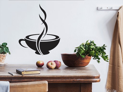 Káva 02 samolepky na zeď, Káva 02 dekorace na zeď, Káva 02 samolepící dekorace na zdi, Káva 02 nálepky na stěnu