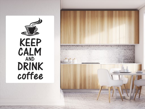 Keep calm and drink coffee samolepky na zeď, Keep calm and drink coffee nálepky na stěnu, Keep calm and drink coffee dekorace na zdi, Nápis Keep calm and drink coffee tapety na zdi
