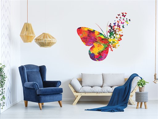Koláž s motýlky samolepky na zeď, Koláž s motýlky nálepky na zeď, Koláž s motýlky dekorace na zeď, Koláž s motýlky samolepící nálepky na zeď