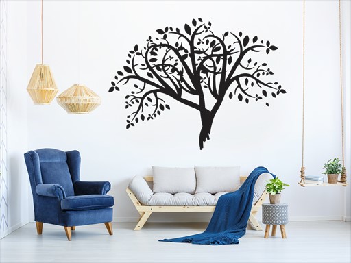 Koruna stromu s listy samolepky na zeď, Koruna stromu s listy nálepky na stěnu, Koruna stromu s listy dekorace na zdi, Koruna stromu s listy tapety na zdi