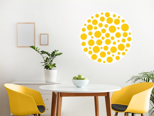 Kruh z kuliček samolepky na zeď, Kruh z kuliček dekorace na zeď, Kruh z kuliček samolepící dekorace na zdi, Kruh z kuliček nálepky na stěnu