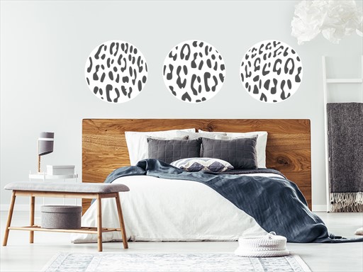 Kruhy motiv levhart samolepka na zeď, Kruhy motiv levhart nálepka na stěnu, Kruhy motiv levhart dekorace na zeď, Kruhy motiv levhart tapeta na stěnu, Kruhy motiv levhart samolepící ornament na zeď