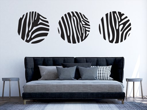 Kruhy motiv zebra samolepka na zeď, kruhy motiv zebra dekorace na stěnu, Kruhy motiv zebra nálepka na zeď, Kruhy motiv zebra tapeta na stěnu, Kruhy motiv zebra samolepící dekorace