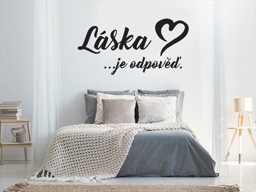 Láska je odpověď nápis samolepky na zeď, Láska je odpověď nálepky na zeď, Láska je odpověď citát dekorace na zeď, Láska je odpověď samolepící nálepky na zeď