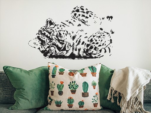 Leopard samolepka na zeď, Leopard nálepky na zeď, Leopard dekorace na stěnu, Leopard samolepící dekor na stěny, Leopard samolepící tapety na zeď