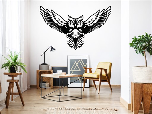 Letící sova samolepky na zeď, Letící sova nálepky na stěnu, Letící sova dekorace na zdi, Letící sova tapety na zdi