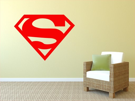 Logo superman samolepky na zeď, Logo superman nálepky na zeď, Logo superman dekorace na zeď, Logo superman samolepící nálepky na zeď