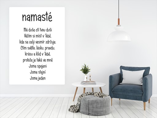 Namasté samolepky na zeď, Namasté nálepky na stěnu, Namasté dekorace na zdi, Nápis Namasté tapety na zdi