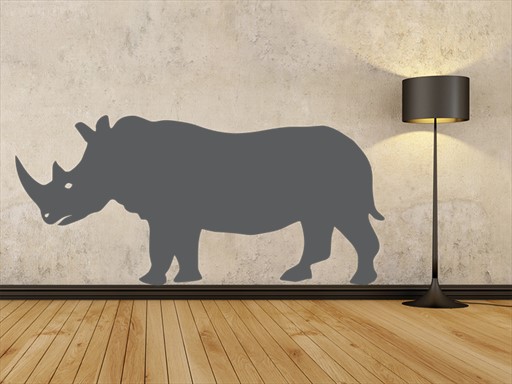 Nosorožec samolepka na zeď, Nosorožec nálepky na zeď, Nosorožec dekorace na stěnu, Nosorožec samolepící dekor na stěny, Nosorožec samolepící tapety na zeď