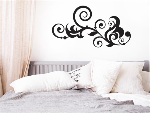 Okrasná větvička samolepka na zeď, Okrasná větvička nálepky na zeď, Okrasná větvička dekorace na stěnu, Okrasná větvička samolepící dekor na stěny, Okrasná větvička samolepící tapety na zeď