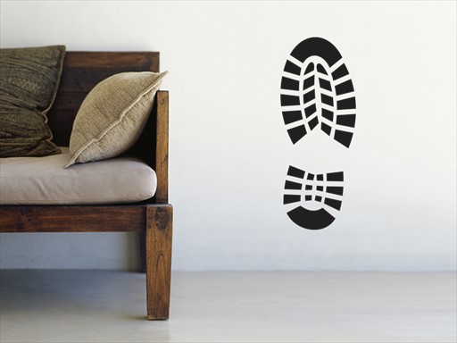 Otisk boty samolepky na zeď, Otisk boty nálepky na zeď, Otisk boty dekorace na zeď, Otisk boty samolepící nálepky na zeď