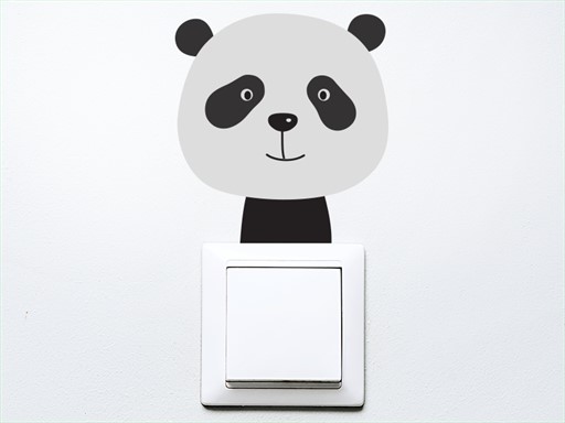 Panda na vypínač samolepky na zeď, Panda na vypínač nálepky na zeď, Panda na vypínač dekorace na zeď, Panda na vypínač samolepící nálepky na zeď