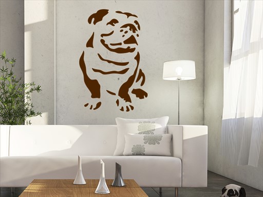 Pes Buldok samolepky na zeď, Pes Buldog nálepky na stěnu, Pes Buldok dekorace na zdi, Pes Bulldog tapety na zdi