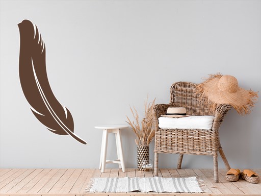 pírko samolepky na zeď, pírko dekorace na stěnu, pírko samolepící folie na zeď