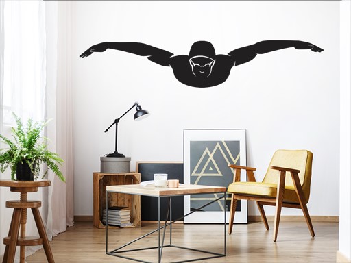 Plavec motýlek samolepky na zeď, Plavec motýlek dekorace na zeď, Plavec motýlek samolepící dekorace na zdi, Plavec motýlek nálepky na stěnu