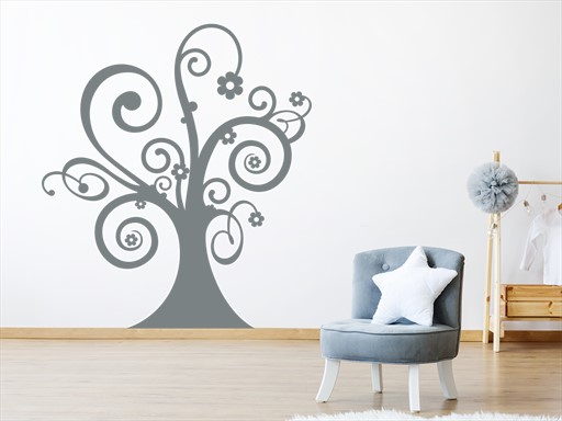 Pohádkový strom samolepka na zeď, Pohádkový strom nálepky na zeď, Pohádkový strom dekorace na stěnu, Pohádkový strom samolepící dekor na stěny, Pohádkový strom samolepící tapety na zeď