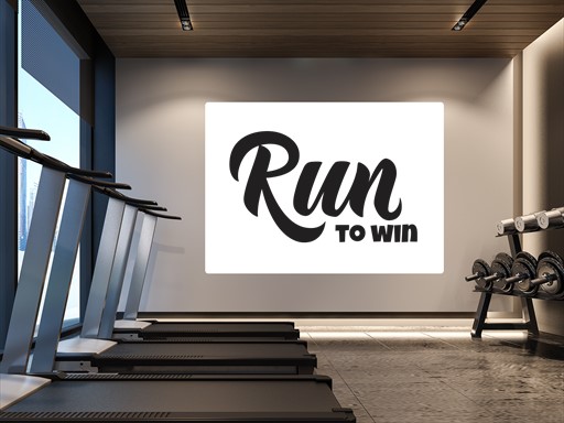 Run to win nápis samolepky na zeď, Run to win nálepky na zeď, Run to win nápis dekorace na zeď, Run to win samolepící nálepky na zeď