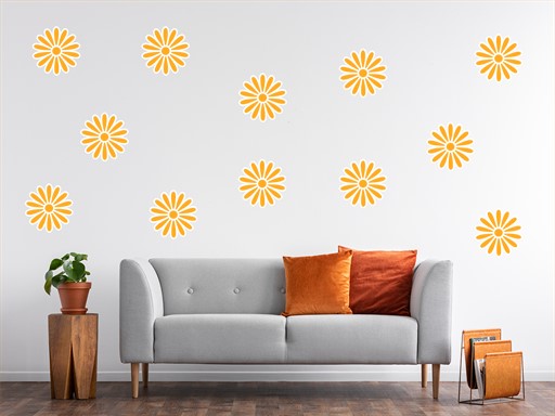 Sada 50 květin 4 samolepky na zeď, Sada 50 květin 4 nálepky na zeď, Sada 50 květin 4 dekorace na zeď, Sada 50 květin 4 samolepící nálepky na zeď
