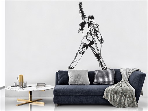Silueta Freddie Mercury samolepka na zeď, Silueta Freddie Mercury nálepky na zeď, Silueta Freddie Mercury dekorace na stěnu, Silueta Freddie Mercury samolepící dekor na stěny,Silueta Freddie Mercury samolepící tapety na zeď