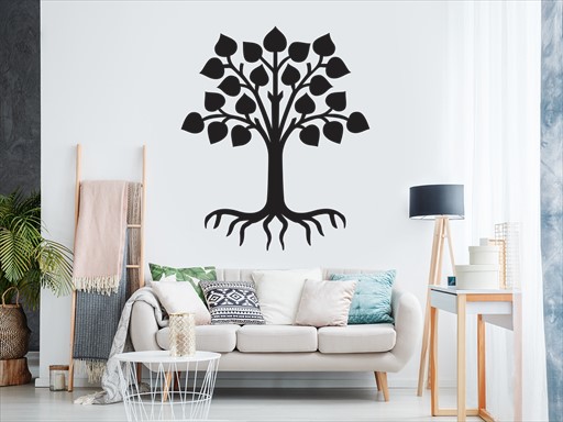 Strom s kořeny samolepky na zeď, Strom s kořeny nálepky na stěnu, Strom s kořeny dekorace na zdi, Strom s kořeny tapety na zdi