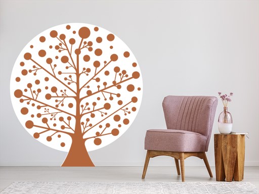 Strom z kuliček samolepky na zeď, Strom z kuliček dekorace na zeď, Strom z kuliček samolepící dekorace na zdi, Strom z kuliček nálepky na stěnu