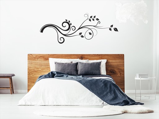 Stylová větvička samolepky na zeď, Stylová větvička nálepky na stěnu, Stylová větvička dekorace na zdi, Stylová větvička tapety na zdi